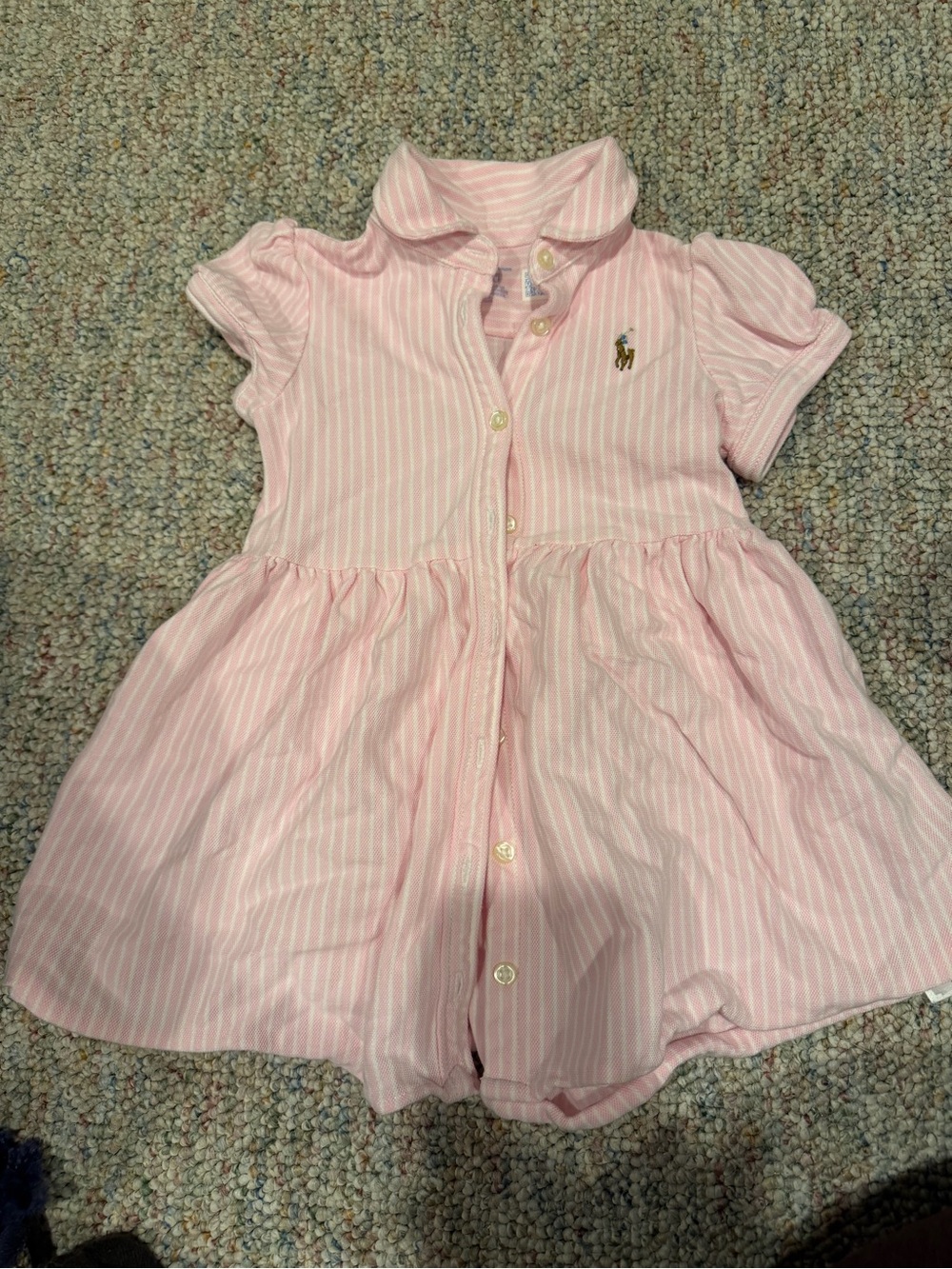 Ralph Lauren Pink and White Striped Polo Top